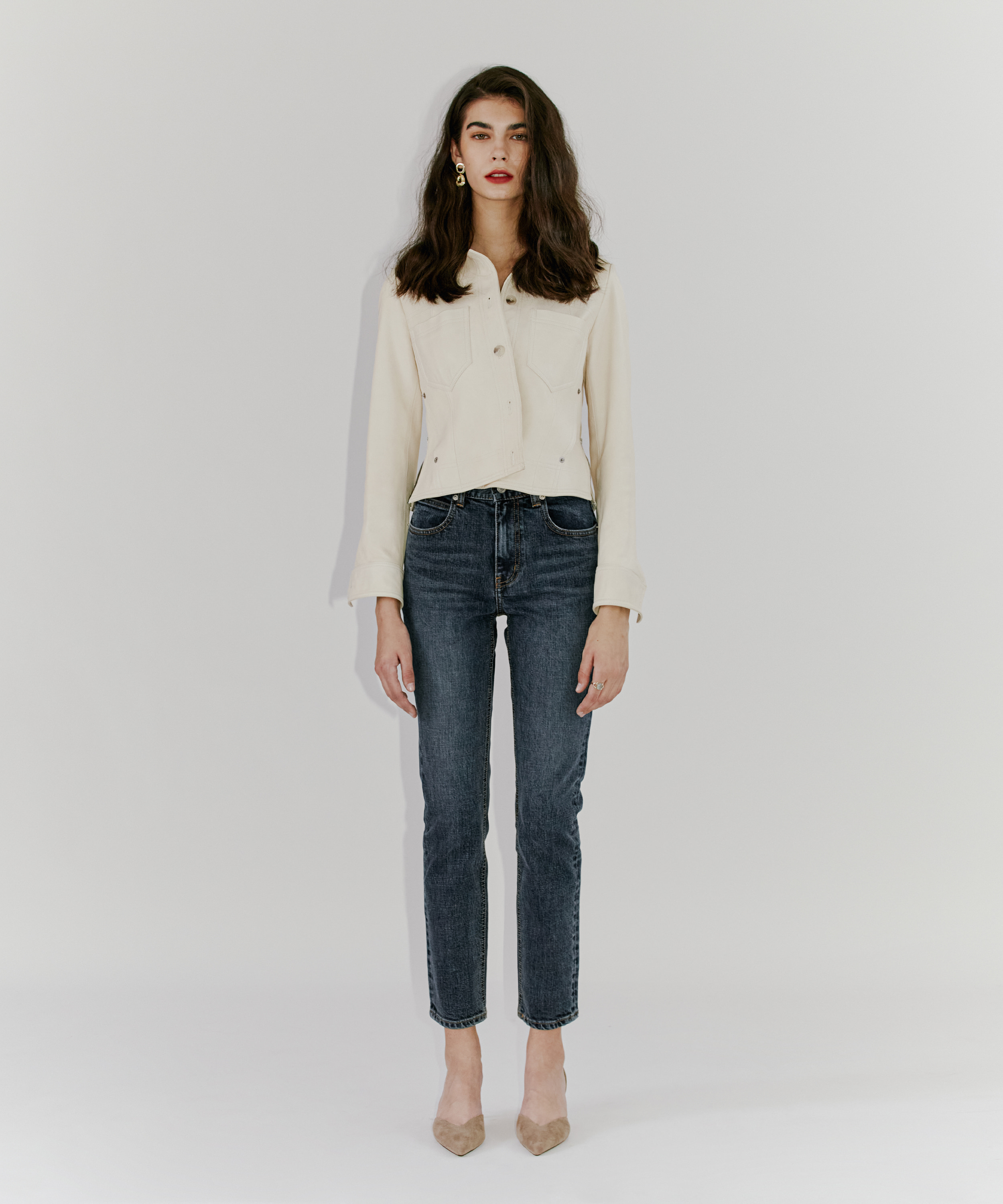 Mild slim straight jeans - C003
