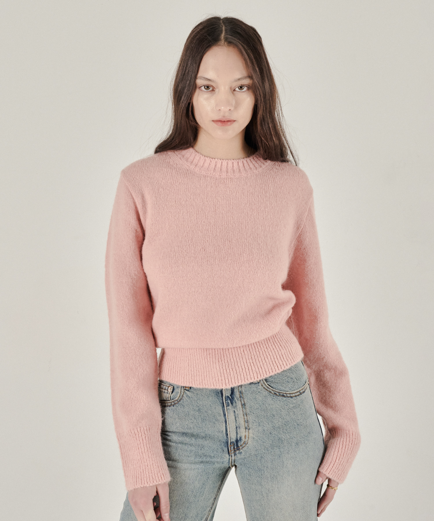 [select] Basic wool knit - Indi pink